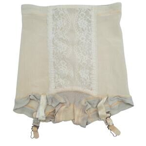 Hollywood Vassarette Ivory Lace Girdle Pin Up Vintage Lingerie Glamour